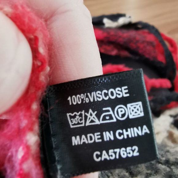 Red Black and Tan Tartan Plaid Fuzzy Soft Scarf Wrap - Picture 5 of 7